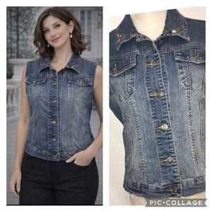 Sleeveless Denim Vest